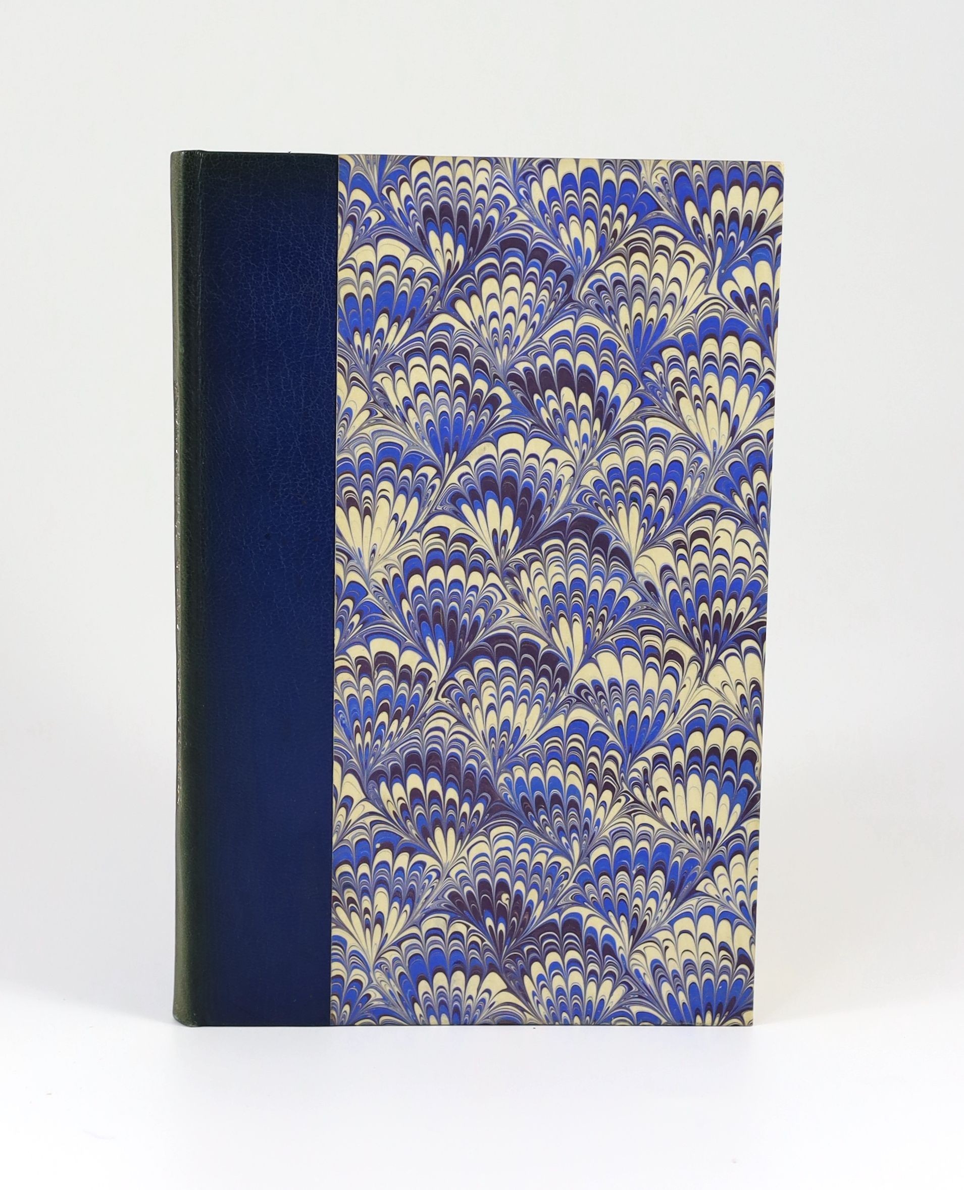 Golden Cockerel Press - Strong, Leonard Alfred George - The Hansom Cab and the Pigeons, illustrated with wood engravings by Eric Ravilious, one of 212, signed by the author, 8vo, quarter leather with patterned blue and w